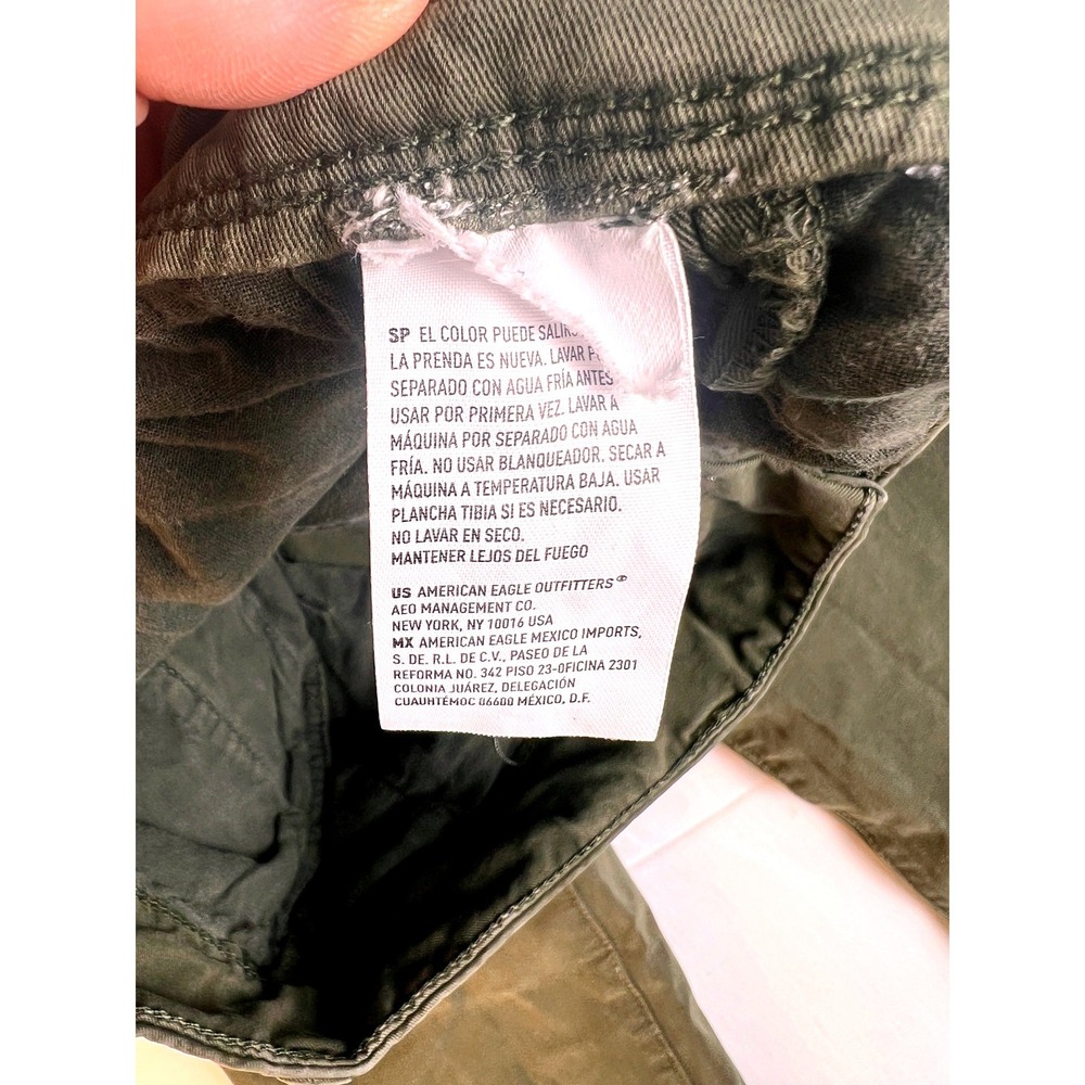 American Eagle Chino Pants Womens 16 Olive Green Good 360 Extreme Flex Slim - Picture 5 of 12